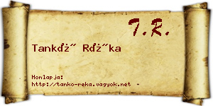 Tankó Réka névjegykártya